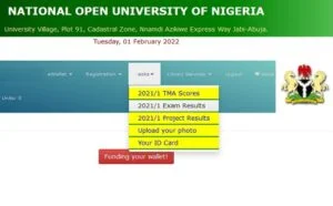 how to check noun 2021 2022 semester results