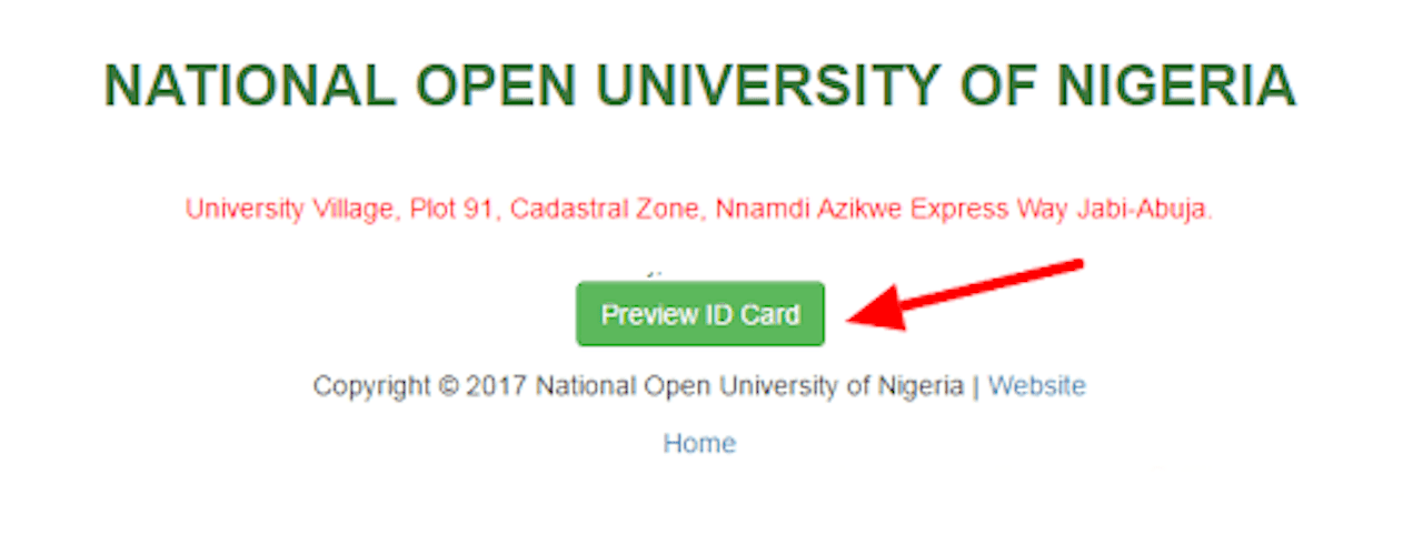 Click on Preview ID Card National Open University of Nigeria