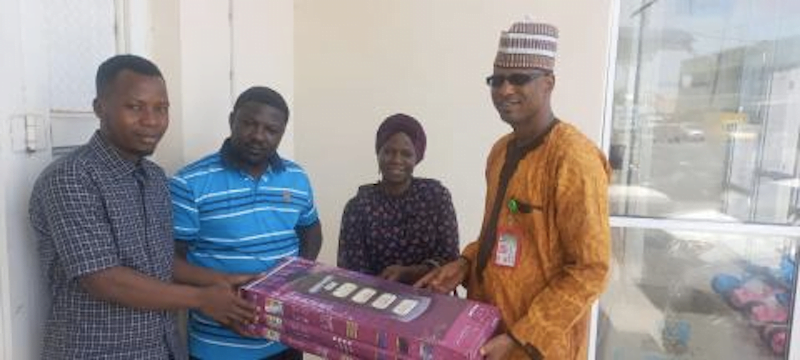 NOUNAA handing solar street lights to Gombe centre